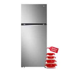 LG GN-B472PLMB Top Mount Freezer Fridge, 395 L - Smart Inverter Compressor, LinearCooling™, DoorCooling+™ + Get a Free Food Storage Container Set