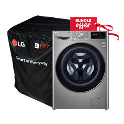 LG F2V5PYP2T Front Load Washing Machine, 8KG - Silver +Get Washing Machine Cover FREE