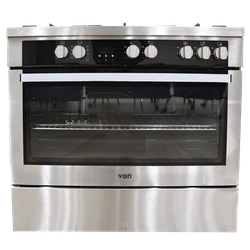 VON VCP965072FSX Freestanding Cooker – 5 Gas Burners, Cast Iron Pan Support, Flame Failure Device