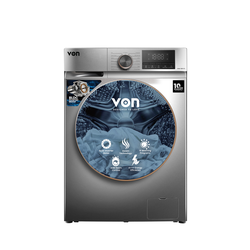 Von VWM-08FVTS Front Load Inverter Washing Machine, Silver - 8KG
