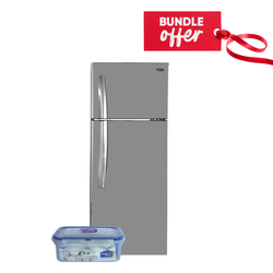 Von VART-34NGK Double Door Fridge 261L - Silver + Get Free Microwave-Safe Airtight Container - 460ml