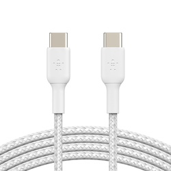 Belkin Braided USB-C to USB-C Cable, 1m - White