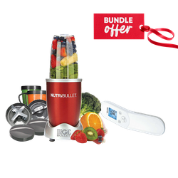 NutriBullet NBR-1212R Red 12 Piece Set + Get Beurer FT 85 Non-Contact Thermometer Free