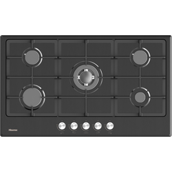 Hisense HGH951BS01 Built In Hob 5 Gas, 90CM - Black, Stainless Steel