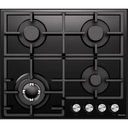 Hisense HHU60GAGB Built In Hob 4 Gas, 60CM - Black Glass