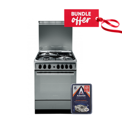 Ariston CX61SN1(X)(EX S)/A6MSH2F (X) 3 Gas + 1 Electric Cooker Stainless steel + Get Free Astonish Specialist Oven & Grill Cleaner