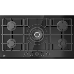 Beko HISW 95225 SEL 5 Gas Built In Hob, 90cm - Black Glass