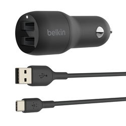 Belkin CCE001BT1MBK Dual USB-A Car Charger - Black