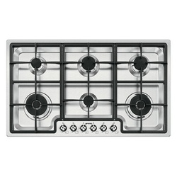SMEG PGF962 6 Gas Built In HOB, 2 Dual WOKS  Stainless Steel - 90CM