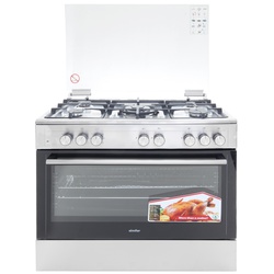 Simfer 9507WEI 5 Gas Professional Cooker, Multifunctional Electric Oven - Half Inox