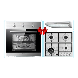 Hisense 60CM Built-In Hood, 60CM Hob and 60CM Oven Bundle – Stainless Steel