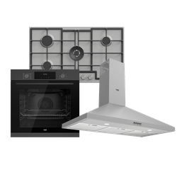 Von VBBG9051WFX 5 Gas Hob - 90cm, Stainless Steel + Get a FREE Von VBO6081DFP Built-in Oven & Von VBDP931MFX Hood