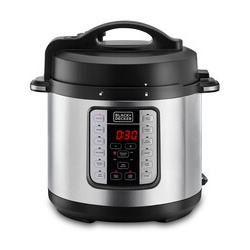 Black+Decker PCP1000-B5 6L Pressure Cooker, Stainless Steel - 1000W