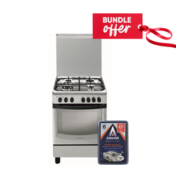 Ariston CG64S G1/A6GG1F X 4 Gas Cooker - Stainless steel + Get Free Astonish Specialist Oven & Grill Cleaner