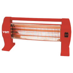 Von VSHK12QR Quartz Heater, 2M Power cord - Red