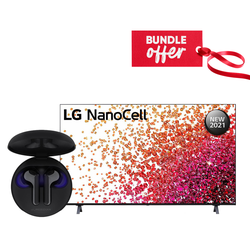 LG 75NANO75VPA 75" NanoCell TV 4K UHD, Smart + Get LG HBS-FN6 Wireless Earbuds Free