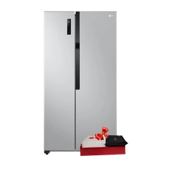 LG GC-FB507PQAM Side by Side Fridge, 519 L -  Multi Air Flow, Touch LED Display, Tempered Glass Shelve + Picnic Hamper