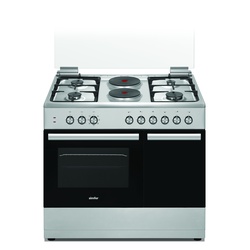 Simfer 9426 SEI 4 Gas + 2 Electric Cooker - Silver + Get Free Astonish Specialist Oven & Grill Cleaner