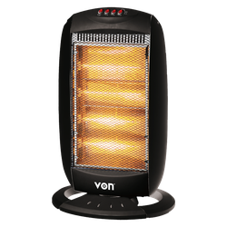 Von VSHJ16QK Quartz Heater, with Oscillation, 1600W - Black