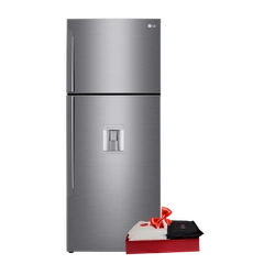 LG GL-T652HLCM Top Mount Freezer Fridge, 438 L - Smart Inverter Compressor, Water Dispenser, LinearCooling™ + Picnic Hamper