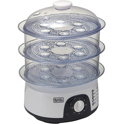 BLACK+DECKER HS6000-B5 Food Steamer 3 Tier, 10L - White