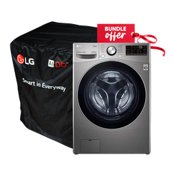 LG F0L9DYP2S Front Load Washing Machine, 15KG - Silver + Get Washing Machine Cover FREE