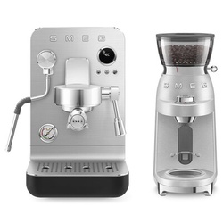 SMEG EMC02BLMUK Esspresso Machine 15 BAR With Pump, Stainless Steel - 1700W