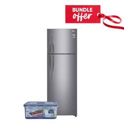 LG GL-G332SLBB Refrigerator, Top Mount Freezer, 263L + Get Free Microwave-Safe Airtight Container - 1.4L