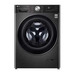 LG F4V9BWP2EE Front Load Washing Machine, 12KG - Black + Get Free Rack + Gama 2L