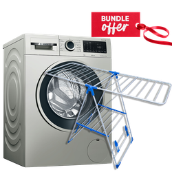 Bosch WGA144XVKE Front Load Washing Machine 9KG - Silver + Get Free Rack