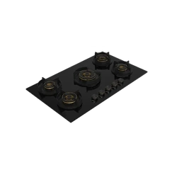 VON VHB905100WFCK Built In Hob, 5 Gas With 3 WOK, 90CM Black Glass