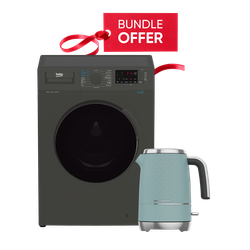 Beko BAW386 UK Front Load Washing Machine, Grey - 8KG + Get FREE WKM8306T Beko Cordless Kettle