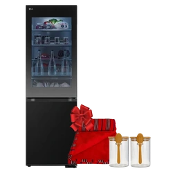 LG GC-V459FSKW Bottom Freezer Refrigerator, 349l - Black, Smart ThinQ™, Smart Inverter Compressor