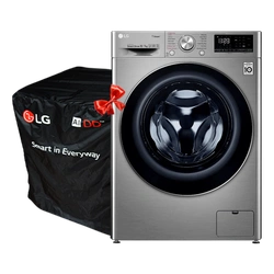 LG F4V5RGP2T Front Load Washer Dryer, 10.5/7KG - AI DD Technology, Steam Technology, Wi-Fi ThinQ™ + Washing Machine Cover