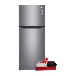 LG GL-C252SLBB Top Mount Freezer Fridge, 234 L -  Smart Inverter Compressor, Multi Air Flow, Movable Ice Tray + Picnic Hamper