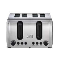 BLACK+DECKER ET444-B5 4 Slice Parallel Slot Toaster - Stainless Steel