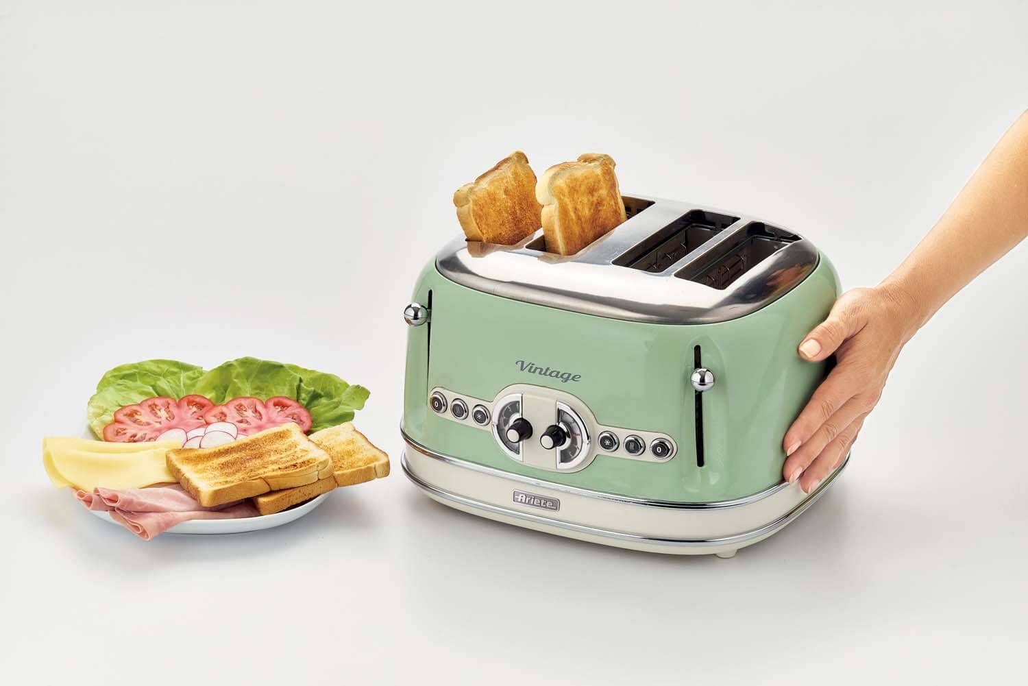 ARIETE Vintage Slice Toaster 1600W, Green Hotpoint