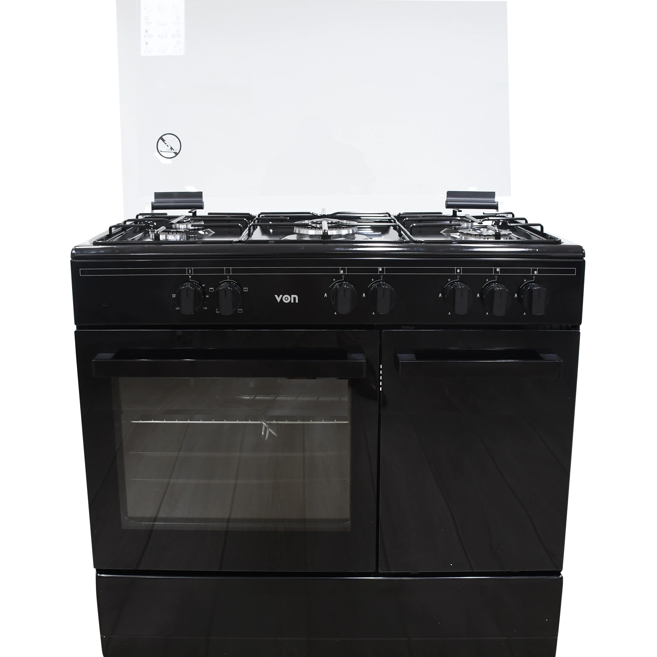 VON VCF965031NSK Freestanding Cooker – 5 Gas Burners, Enamel Pan Support